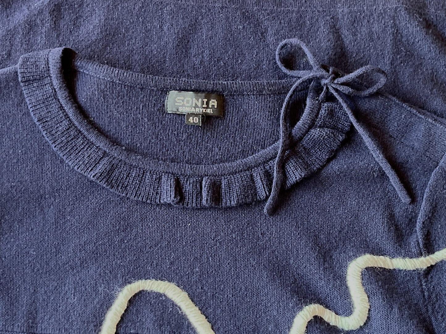Sonia Rykiel embroidery navy sweater