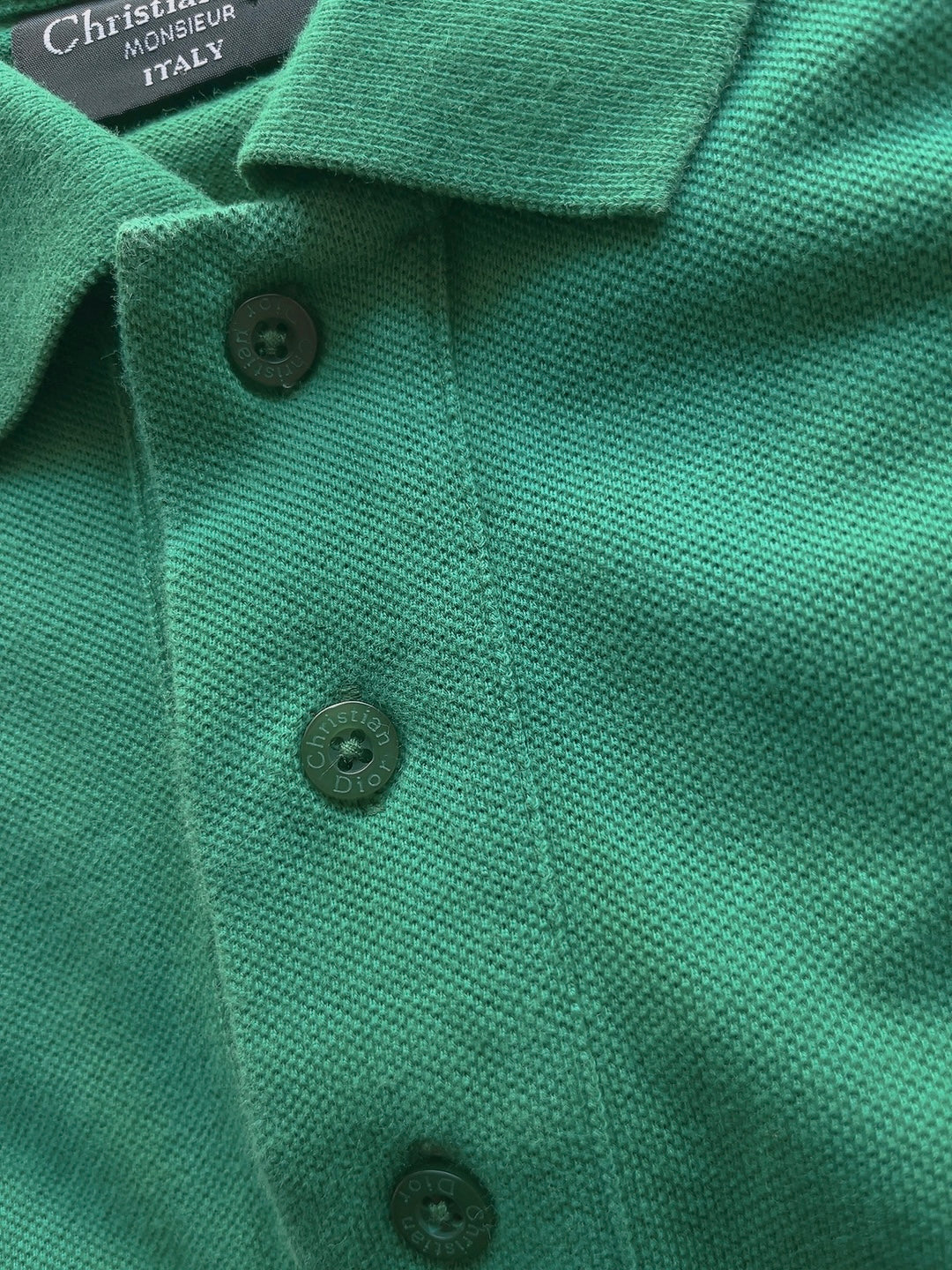 Christian Dior 80s vintage green polo shirt