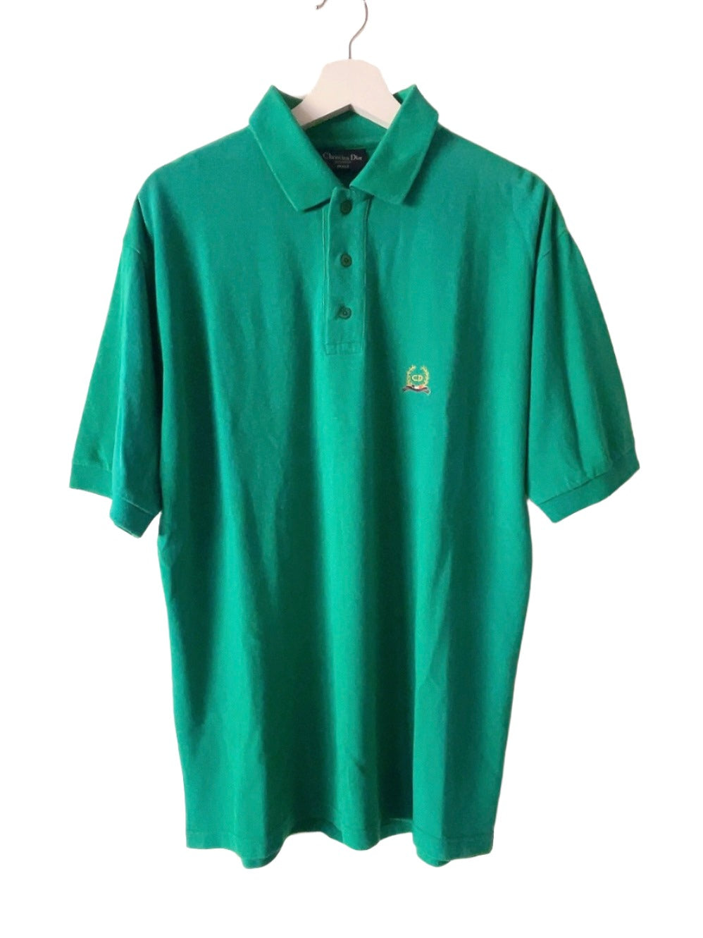 Christian Dior 80s vintage green polo shirt