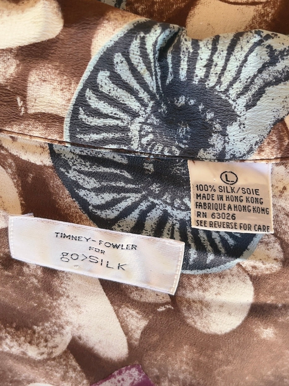 80s vintage shell motif silk shirt