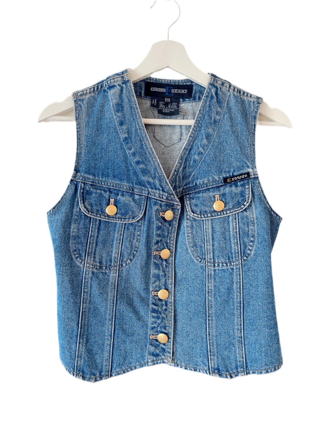 ESCADA vintage denim vest エスカーダ デニム ベスト ESCADA SPORT vintage denim vest – 𝐀ᶠʳزⁿˢ 𝐕زⁿᵗᵃᵍᵉ