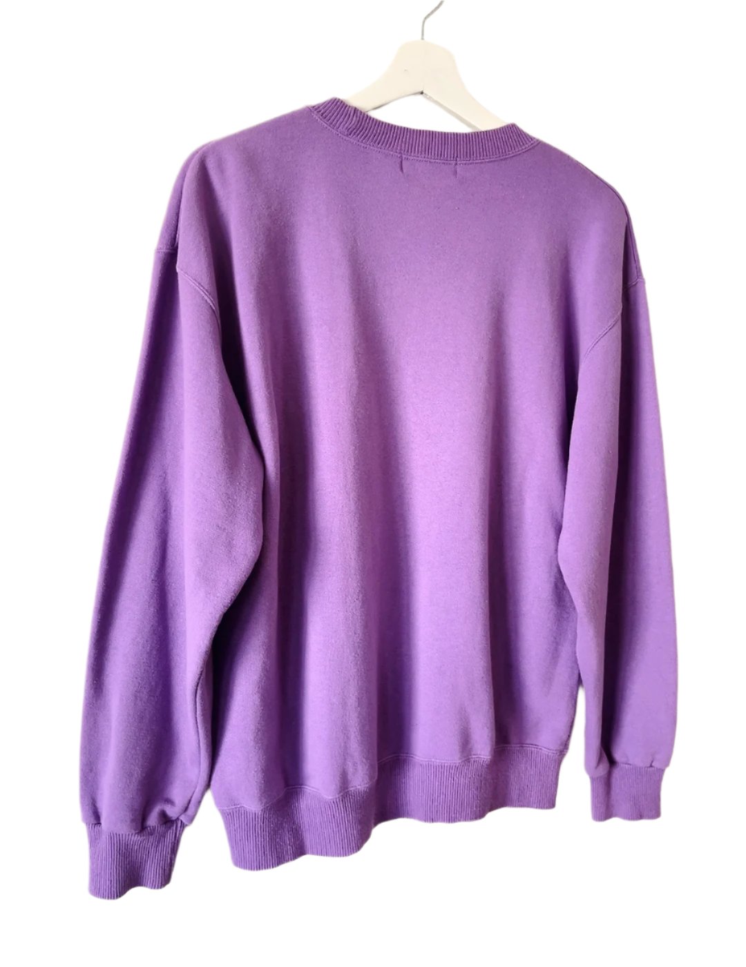 80's vintage logo embroidery purple sweatshirt