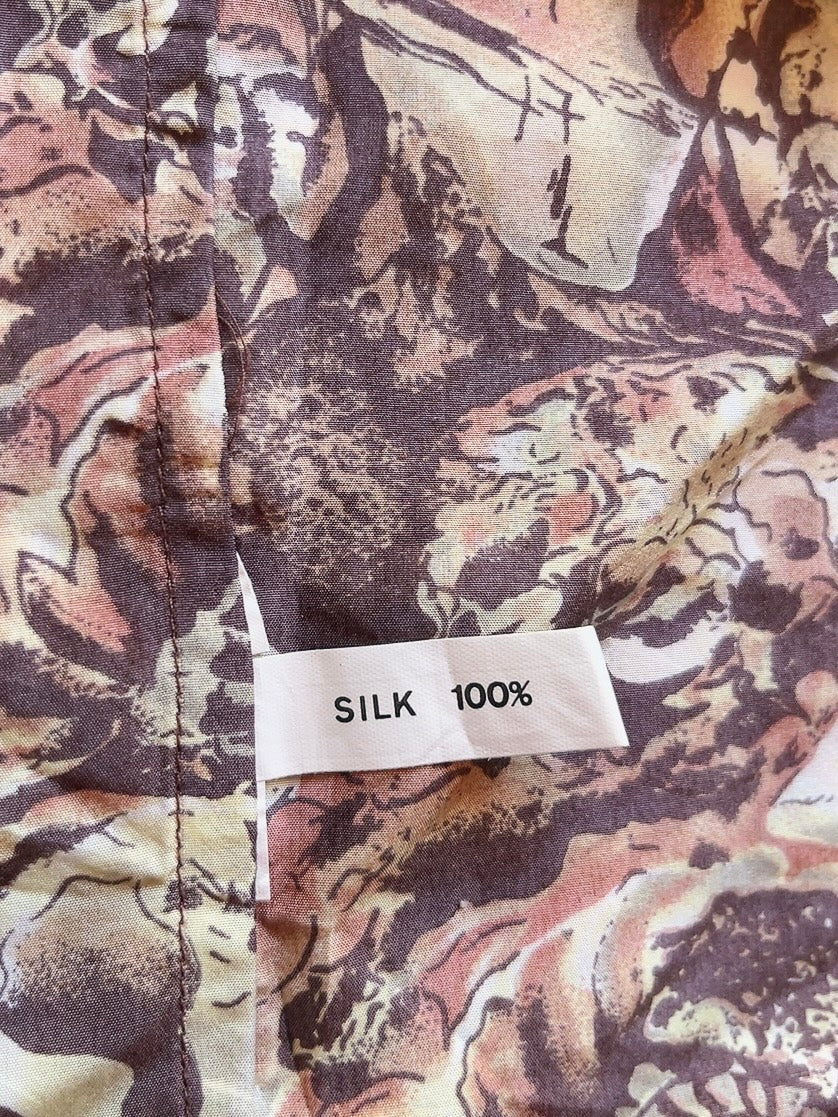 80s vintage shell motif silk shirt