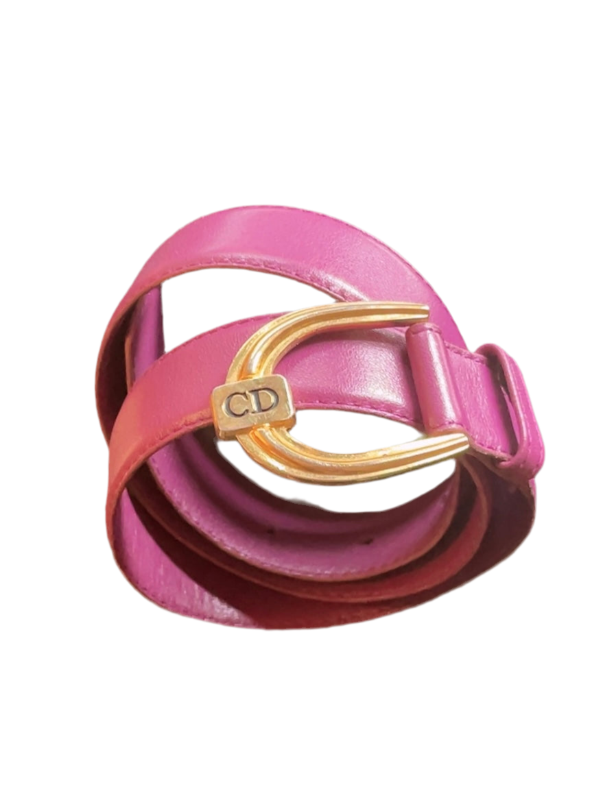 Christian Dior 80s vintage purple leather belt