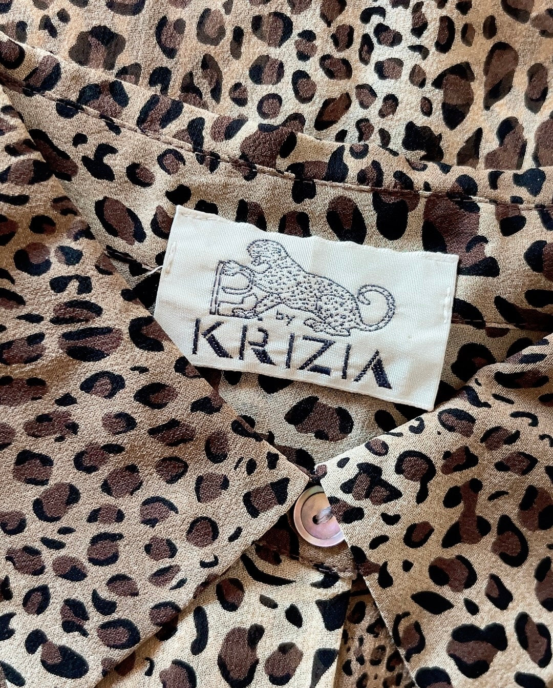 KRIZIA leopard see-though blouse