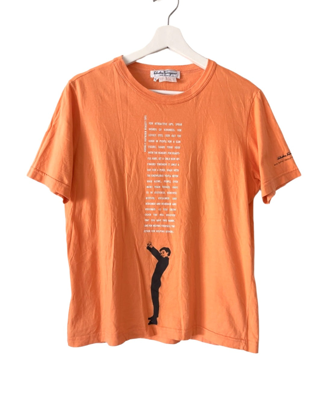 Salvatore Ferragamo × Audrey Hepburn orange T-shirt – 𝐑ⁱᵗⁱᵏᵃ 𝐀ᶠʳⁱⁿ  𝐀ʳᶜʰⁱᵛᵉ