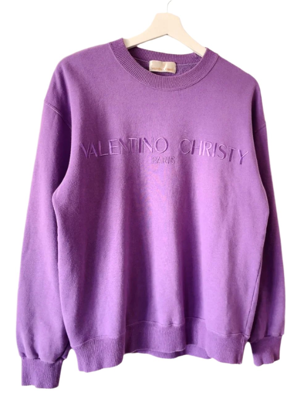 80's vintage logo embroidery purple sweatshirt
