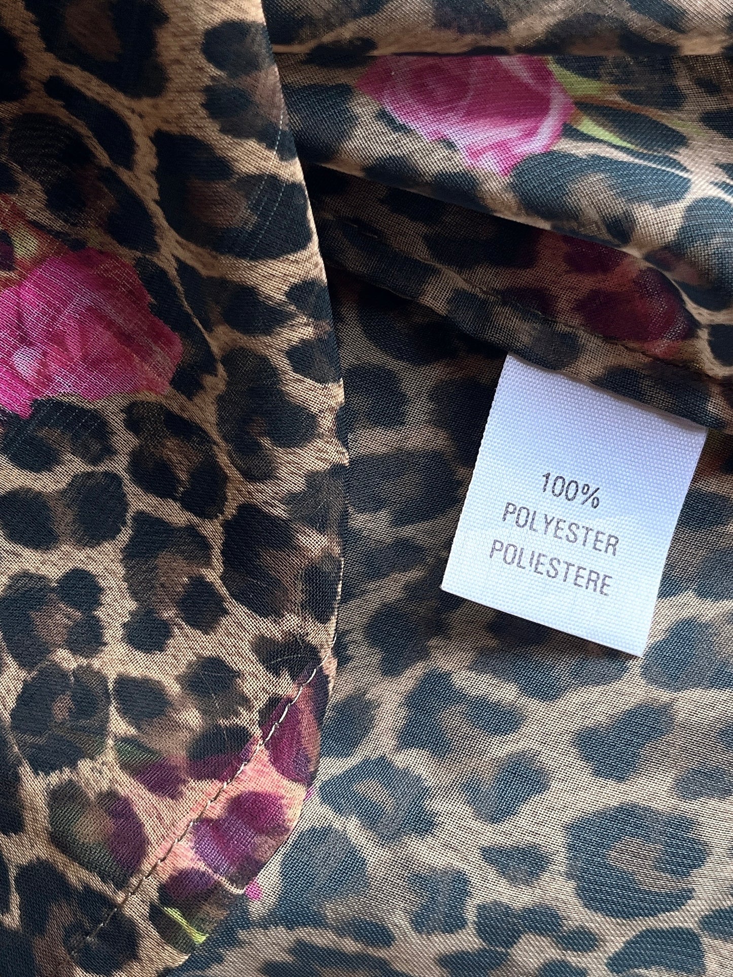 Italy made leopard × rose shirt