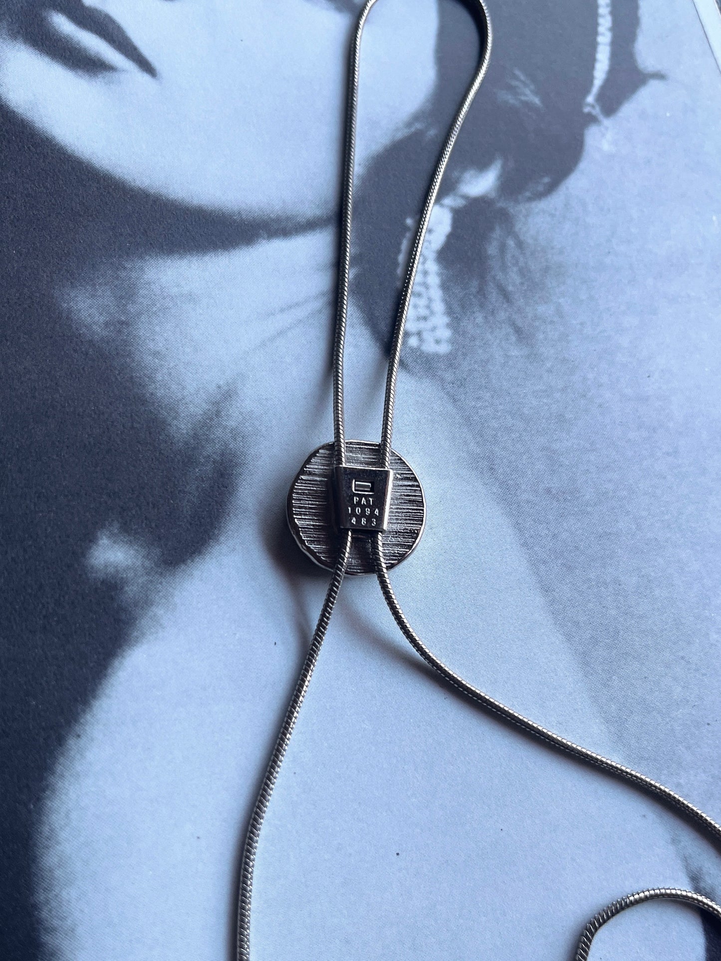 dots silver tie necklace