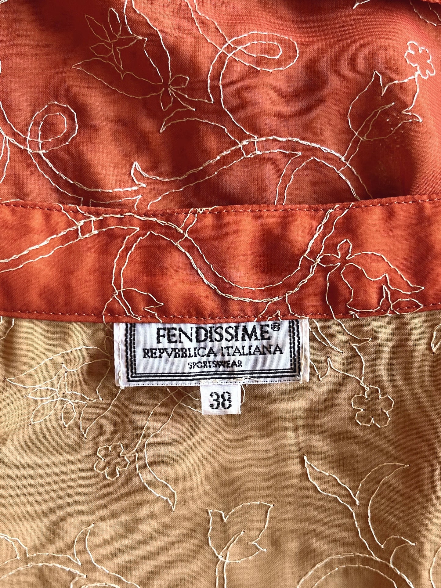 FENDISSIME emboidery belt shirt