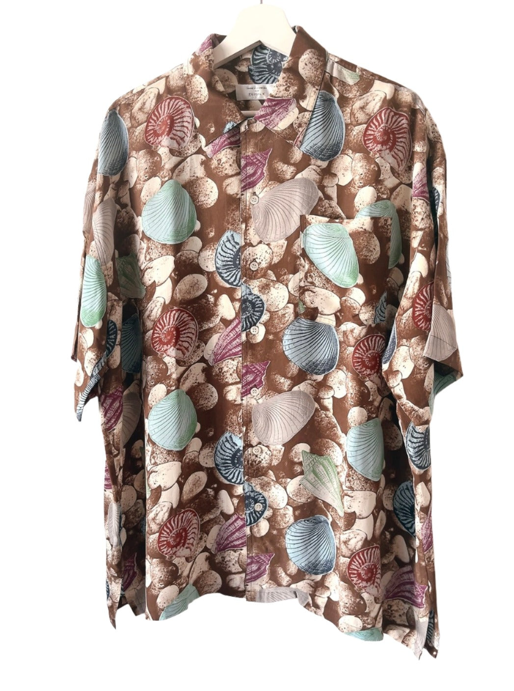 80s vintage shell motif silk shirt