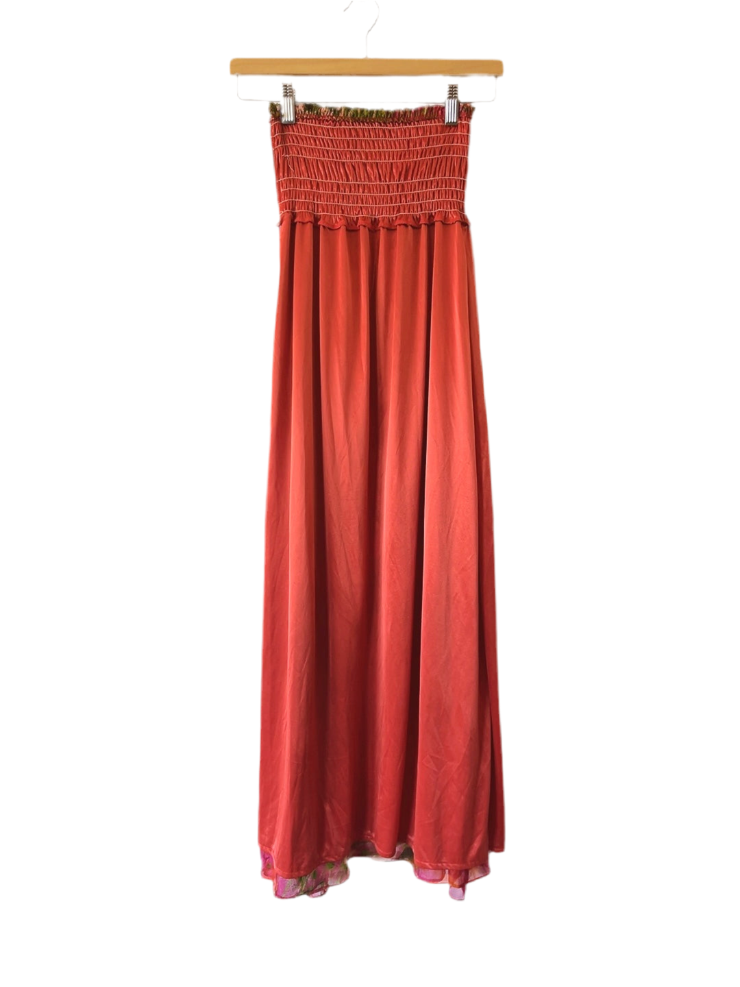 vintage floral bare top long skirt / dress