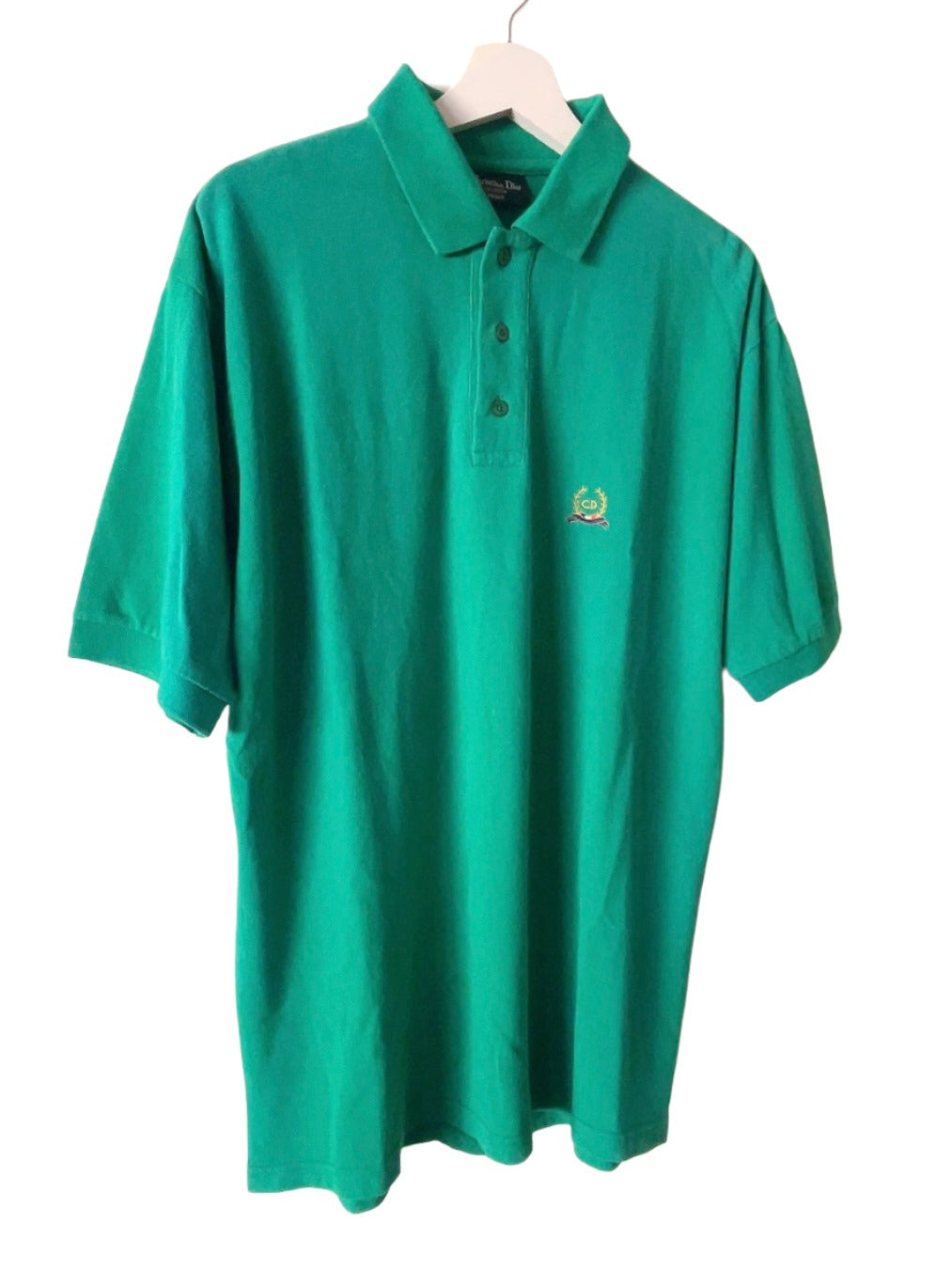 Christian Dior 80s vintage green polo shirt