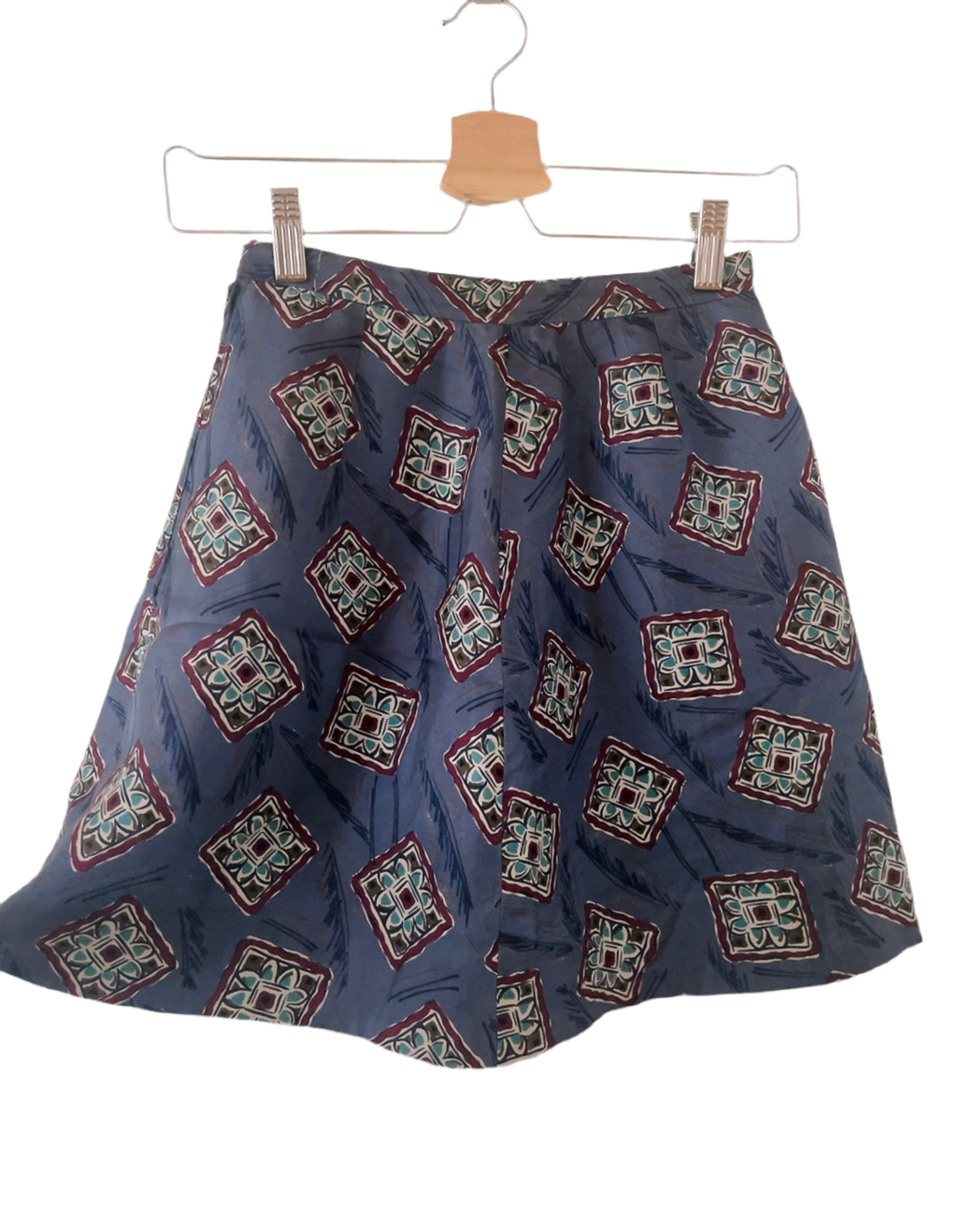90s vintage silk pattern mini skirt