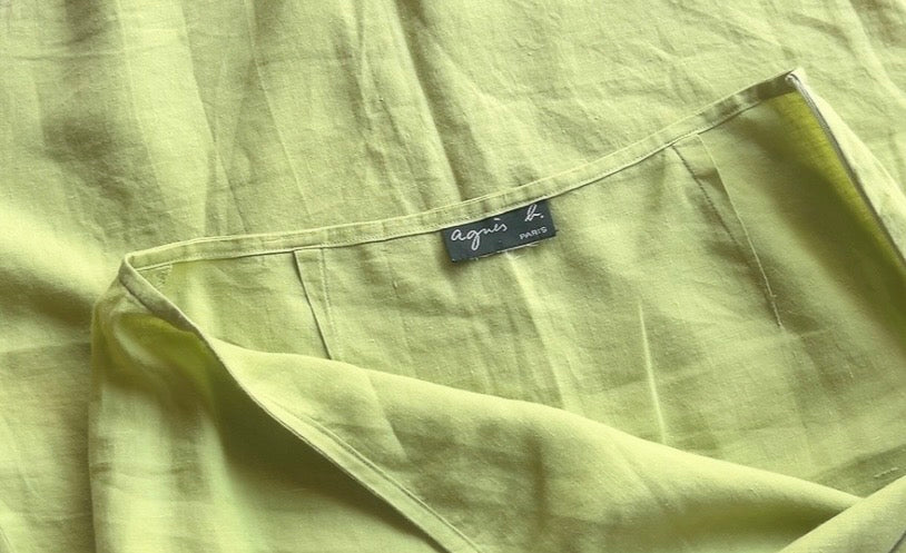 agnès b. linen side slit skirt
