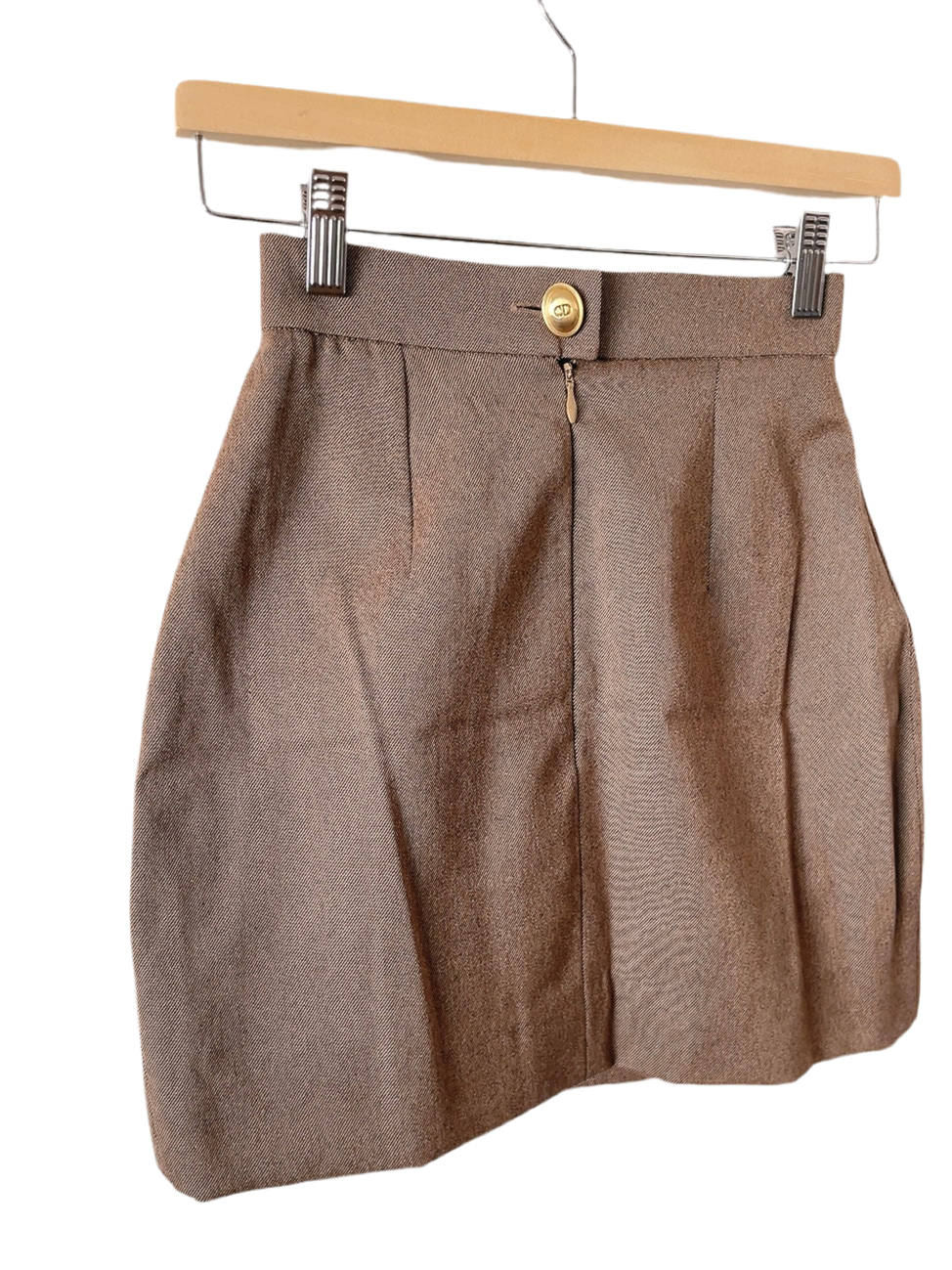 Christian Dior 80s vintage brown mini wool skirt