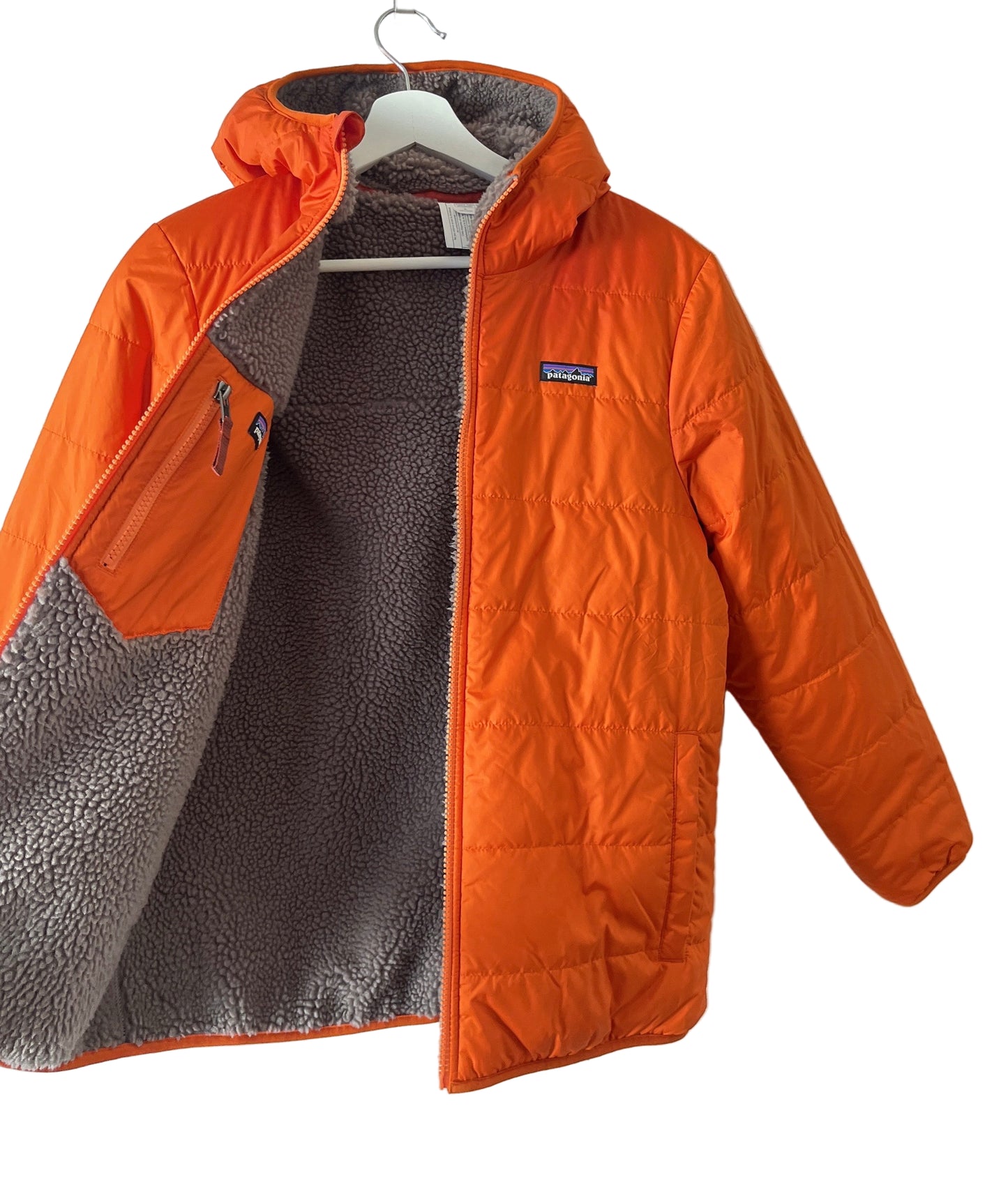 patagonia fleece reversible hoodie jacket