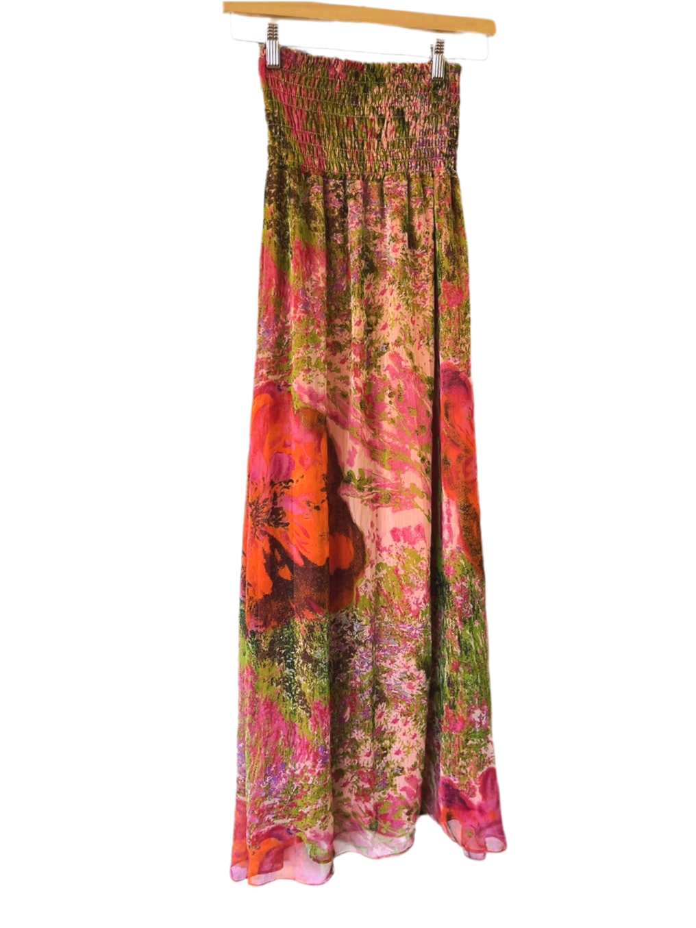 vintage floral bare top long skirt / dress