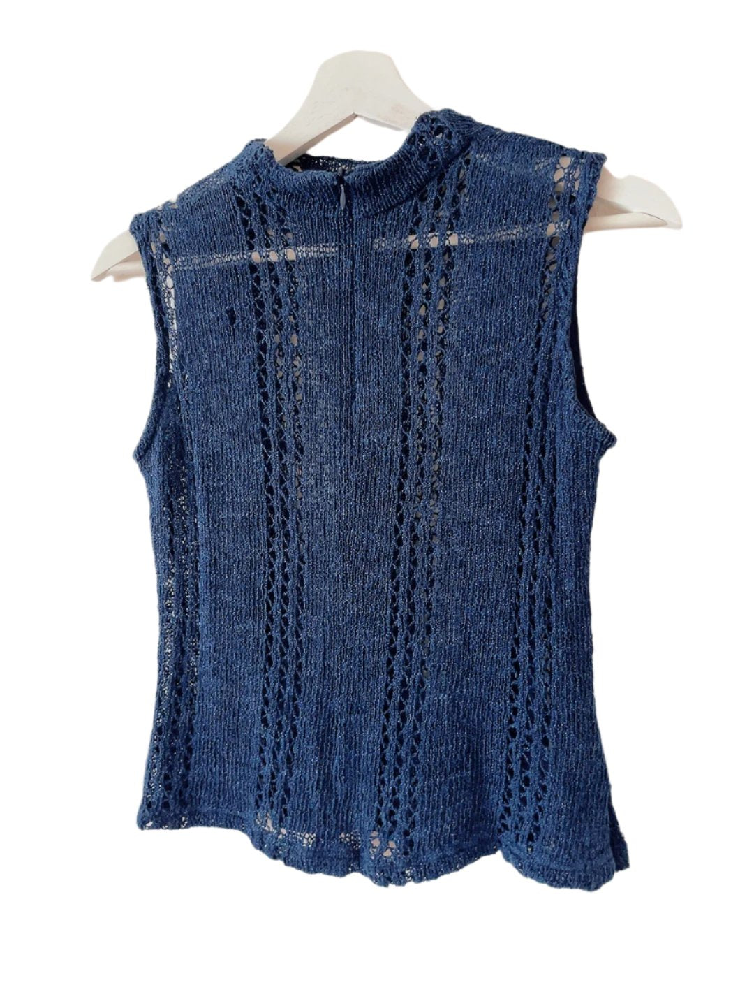 vintage linen navy knit tank top