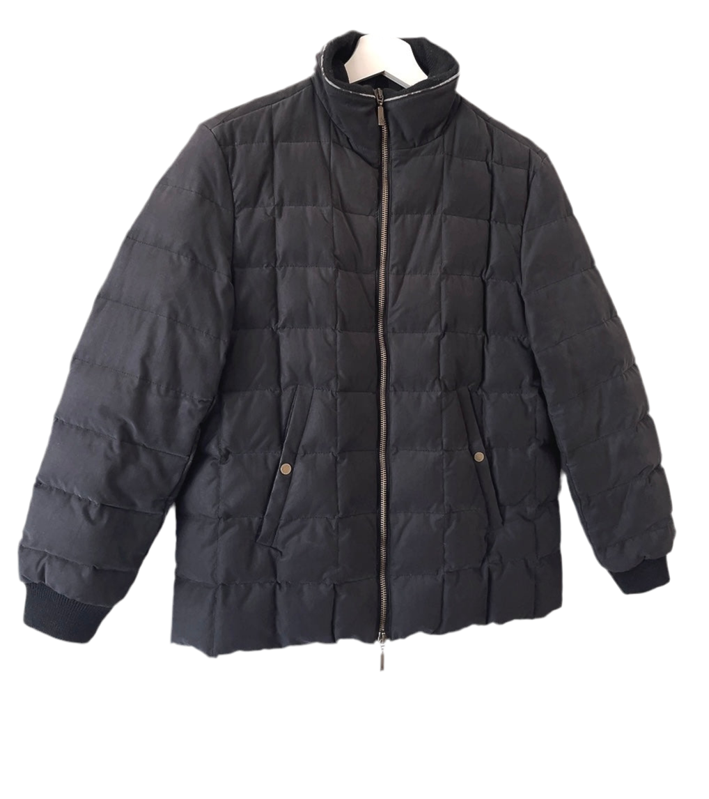 MONCLER matte black down jacket