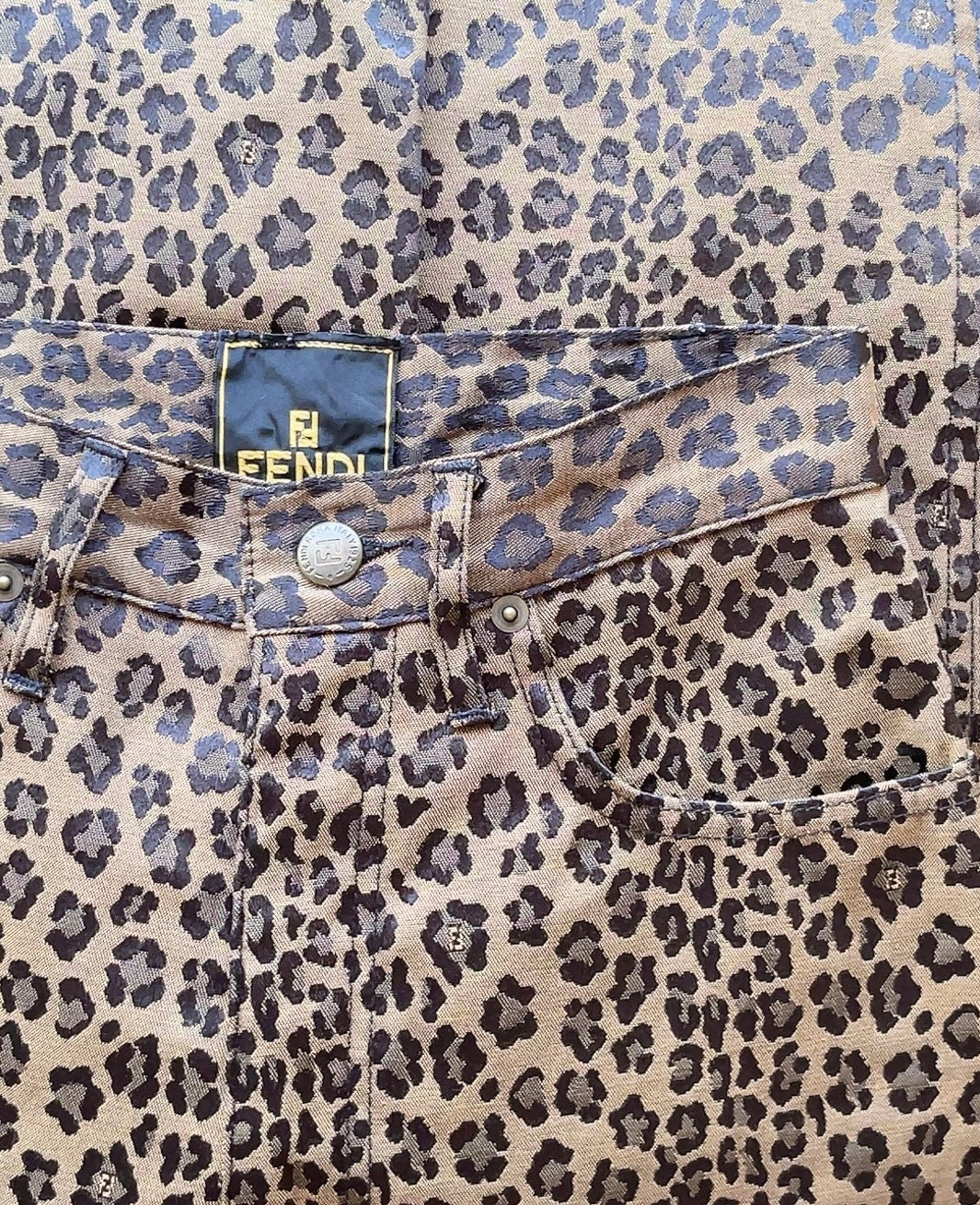 FENDI 90s vintage leopard jeans