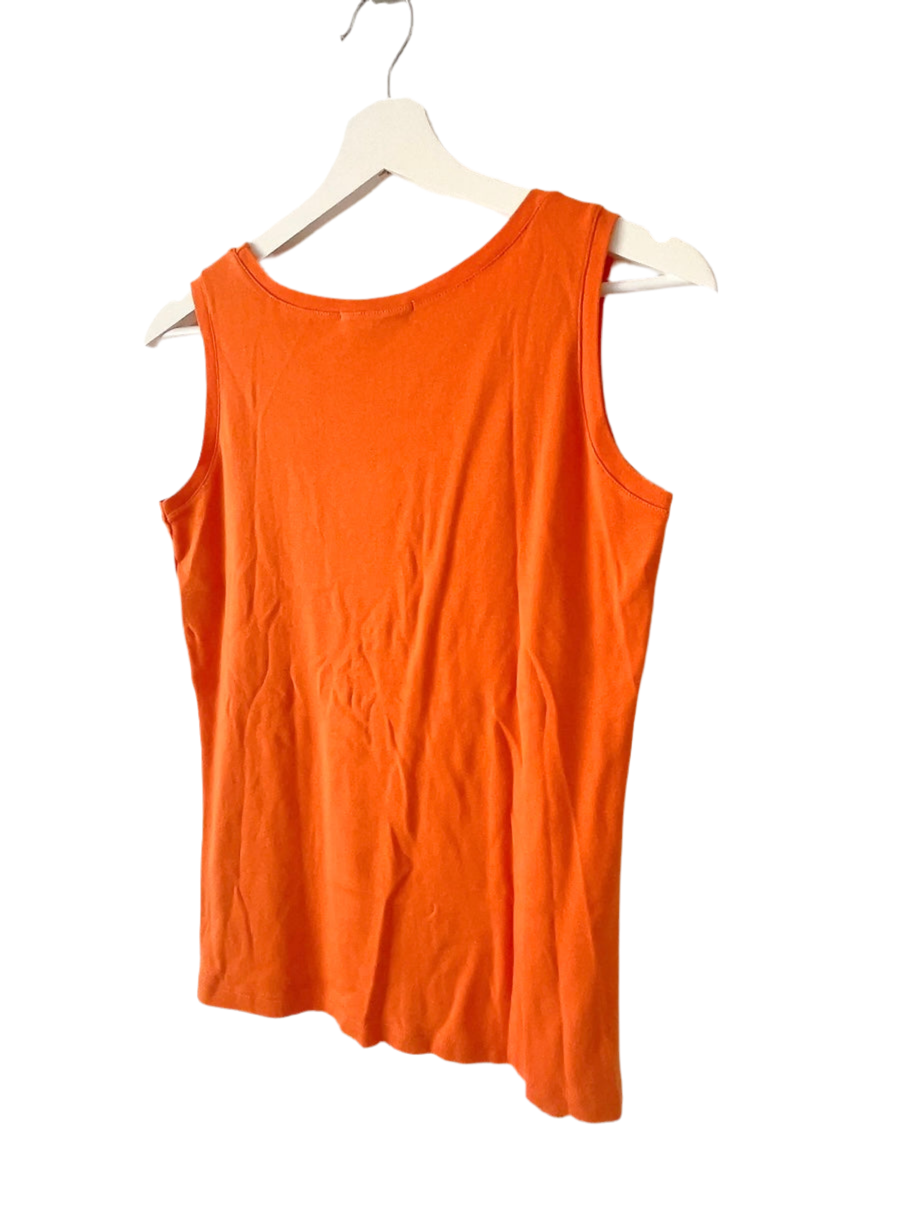 Salvatore Ferragamo shoe embroidery orange tank top