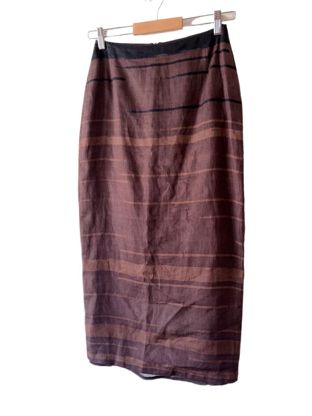 MaxMara linen long slit skirt