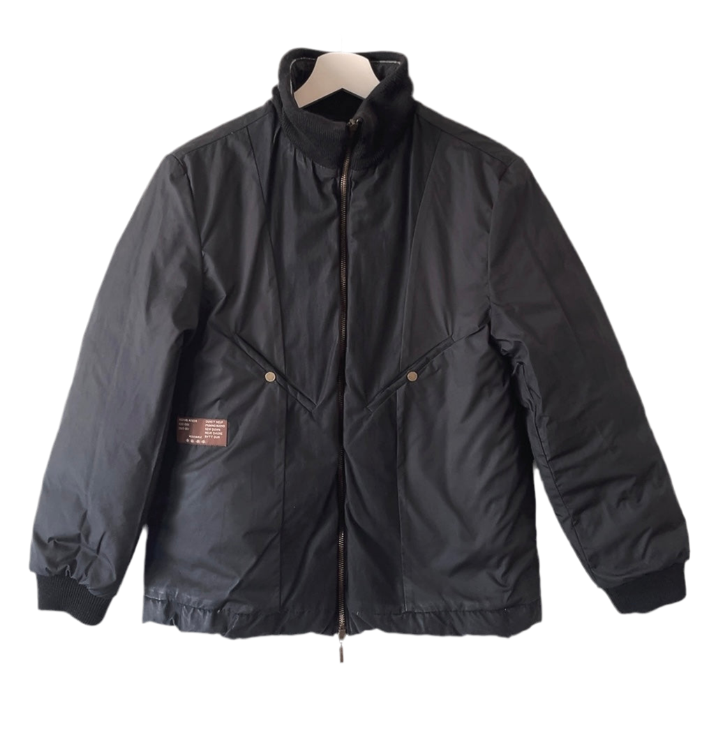 MONCLER matte black down jacket