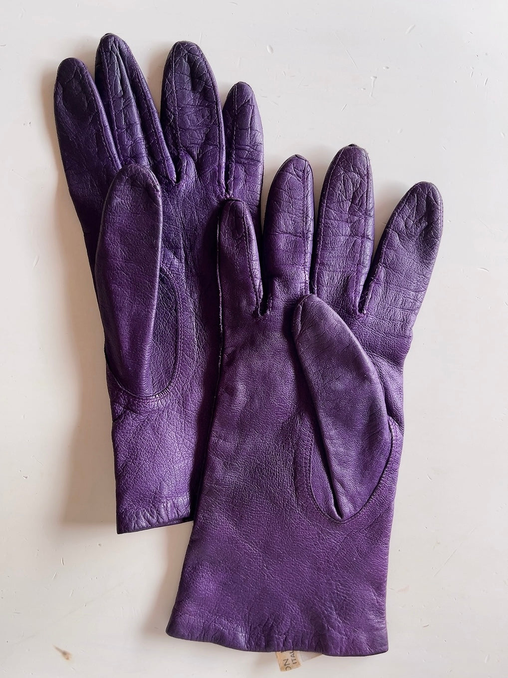 vintage purple leather gloves