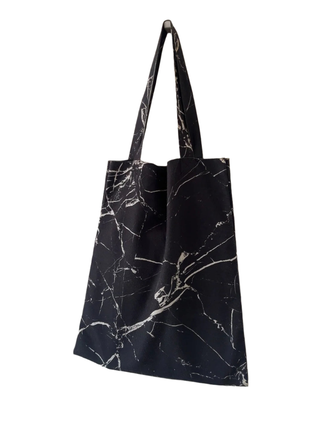 Black & white marble design tote bag