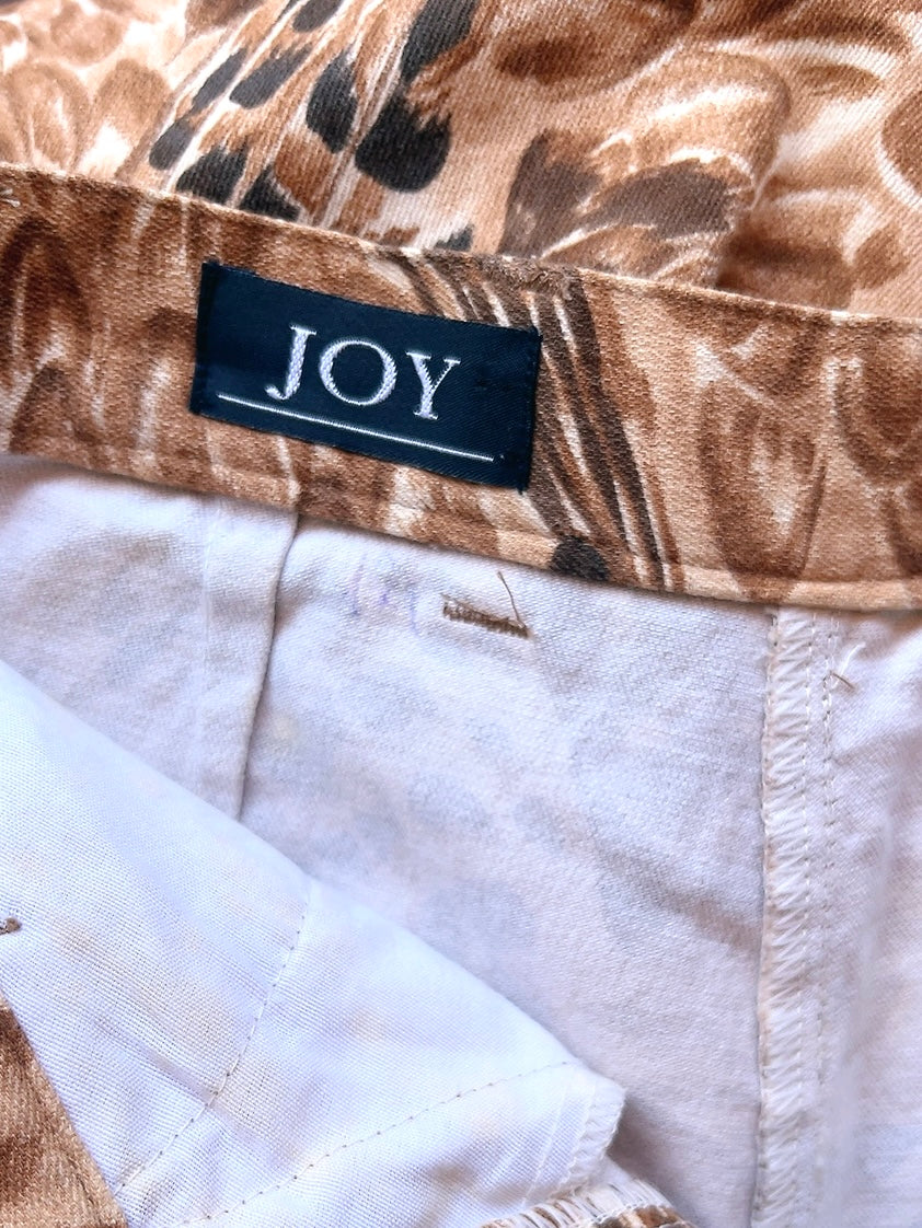 Feathers motif high waist denim pants