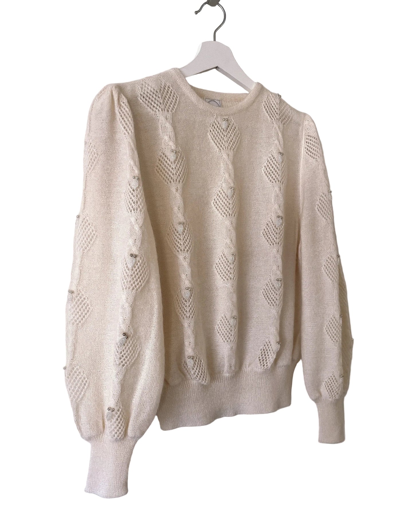Italy made pearl mohair sweater
