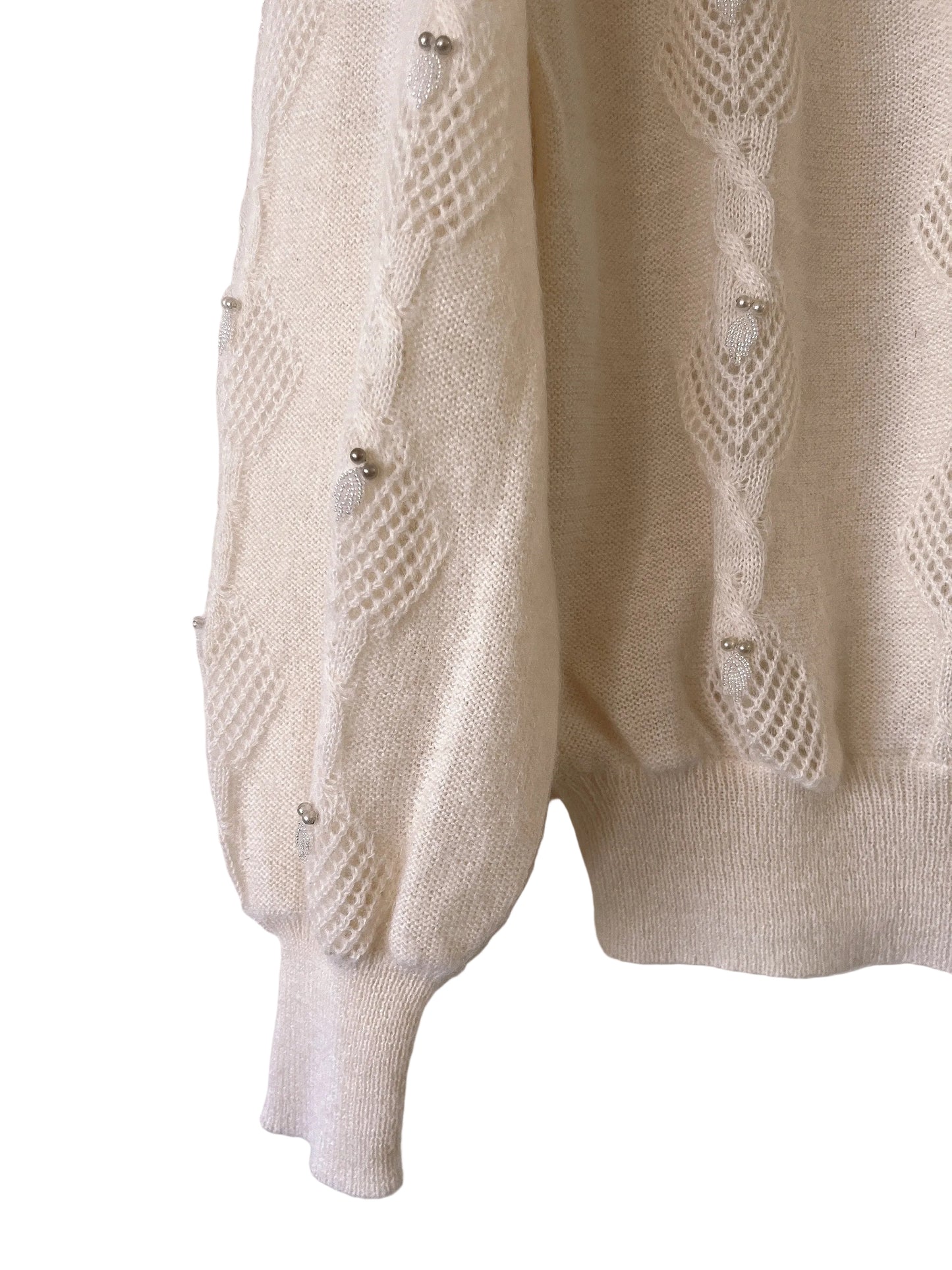 Italy made pearl mohair sweater