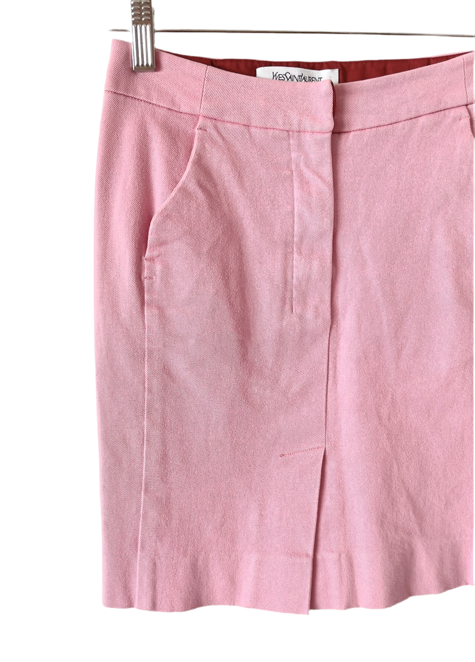 Yves Saint Laurent - rive gauche pink denim mini skirt