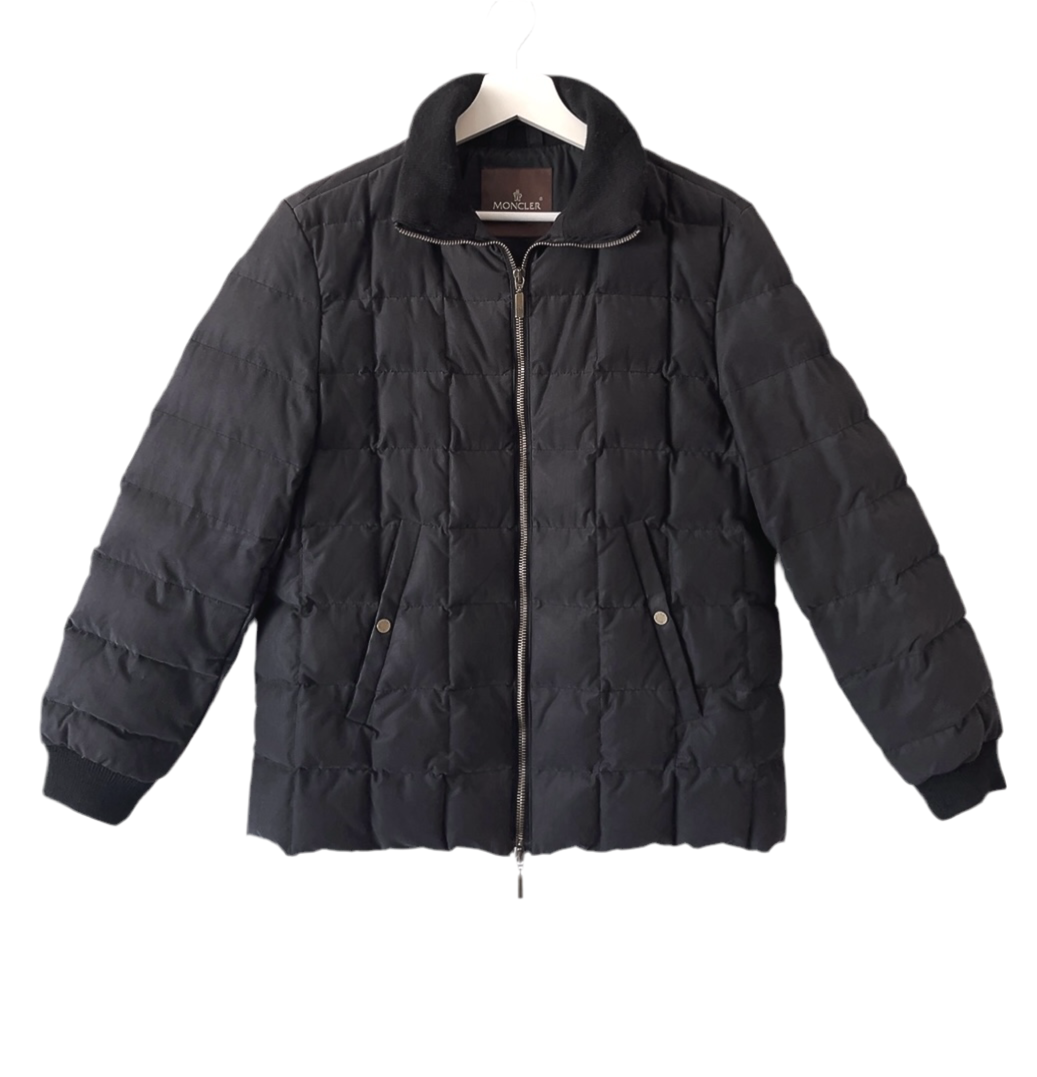 MONCLER matte black down jacket