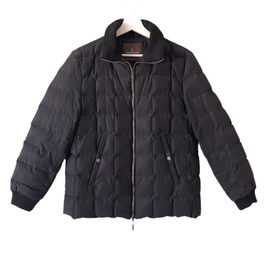 MONCLER matte black down jacket