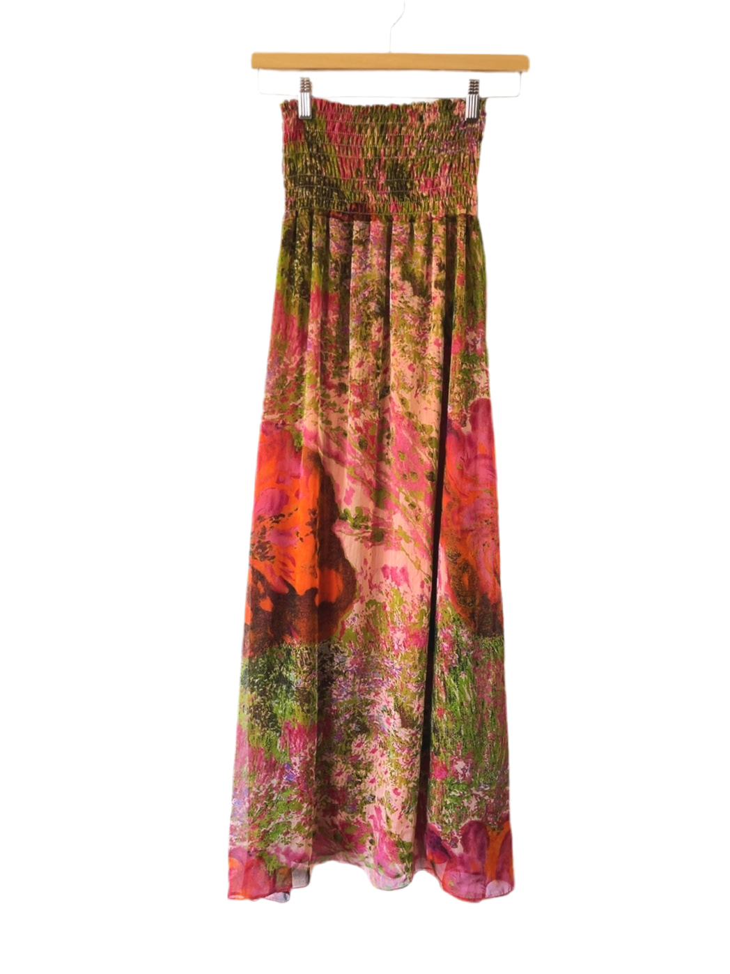 vintage floral bare top long skirt / dress