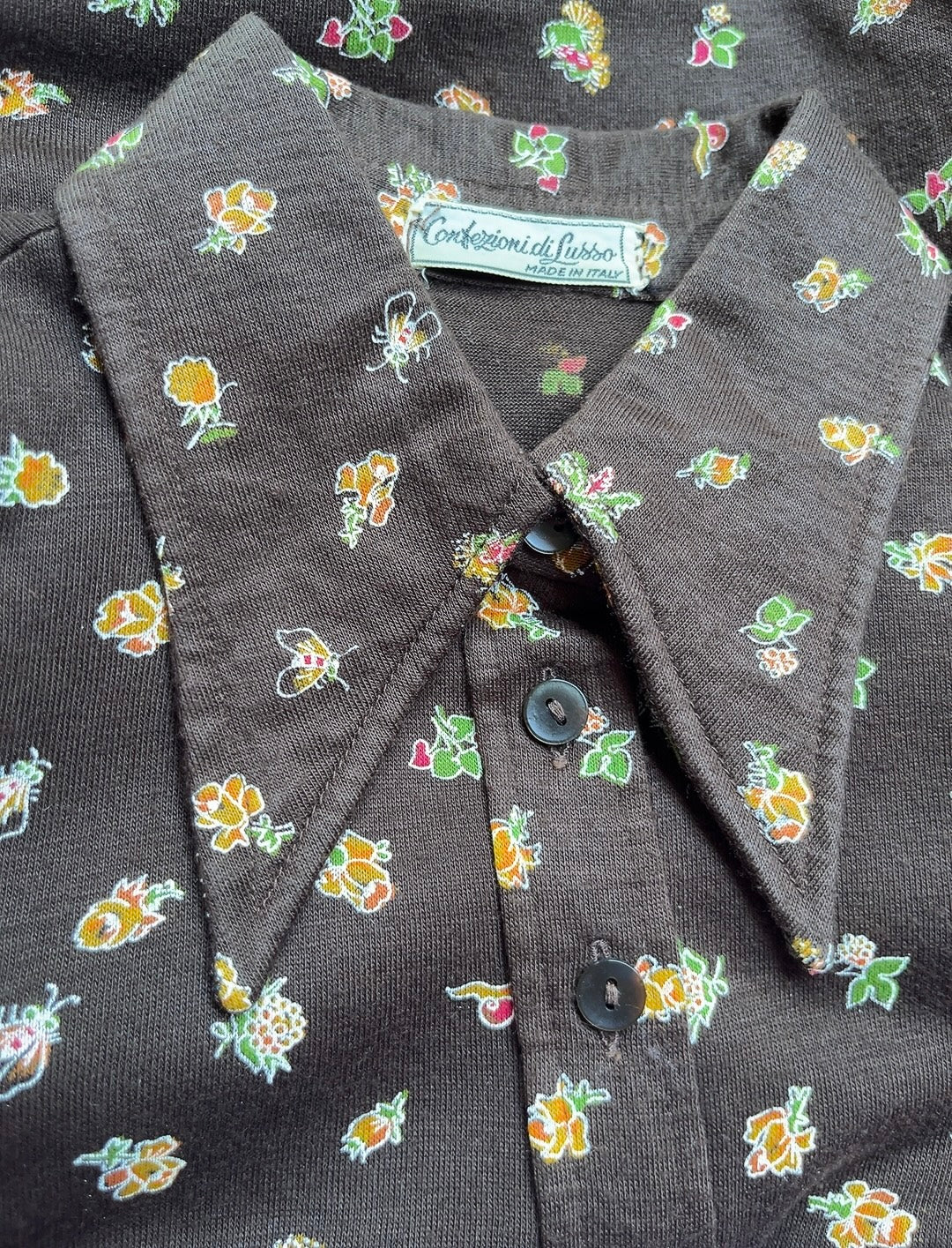 70’s made in Italy brown polo shirt