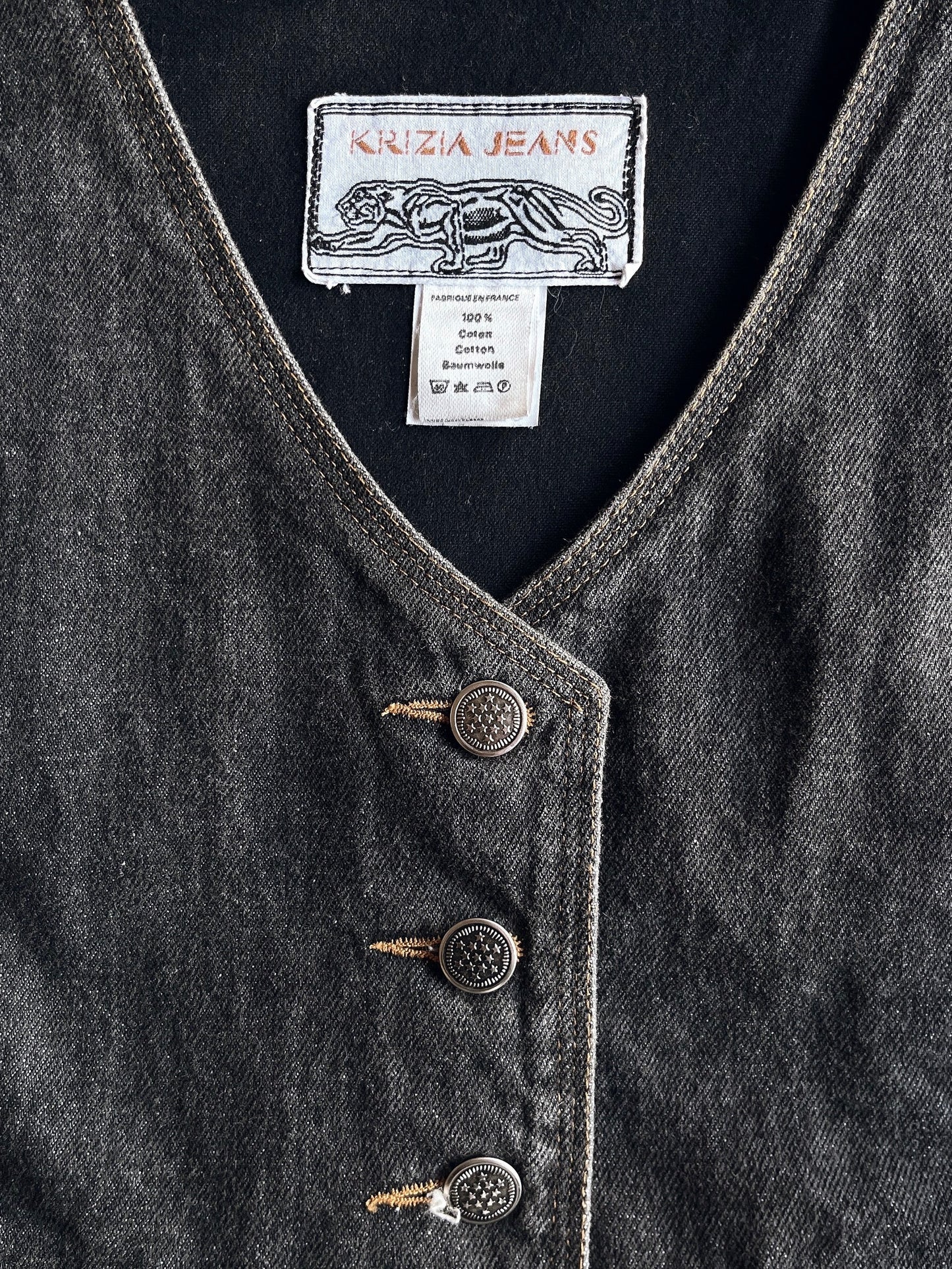 KRIZIA black denim vest