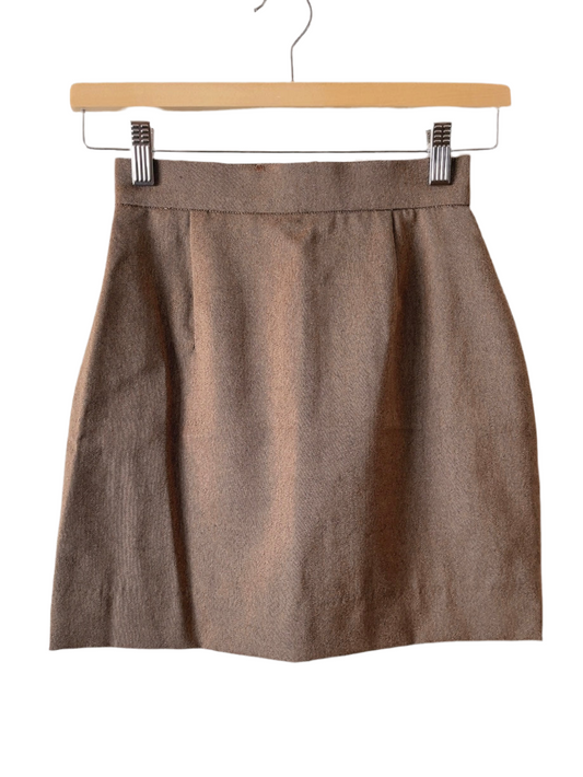 Christian Dior 80s vintage brown mini wool skirt