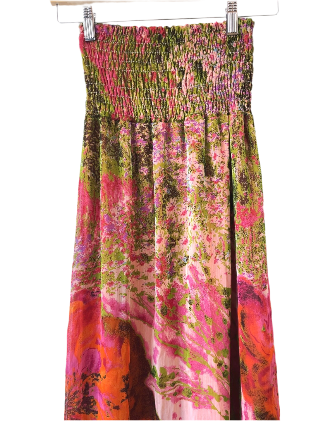 vintage floral bare top long skirt / dress