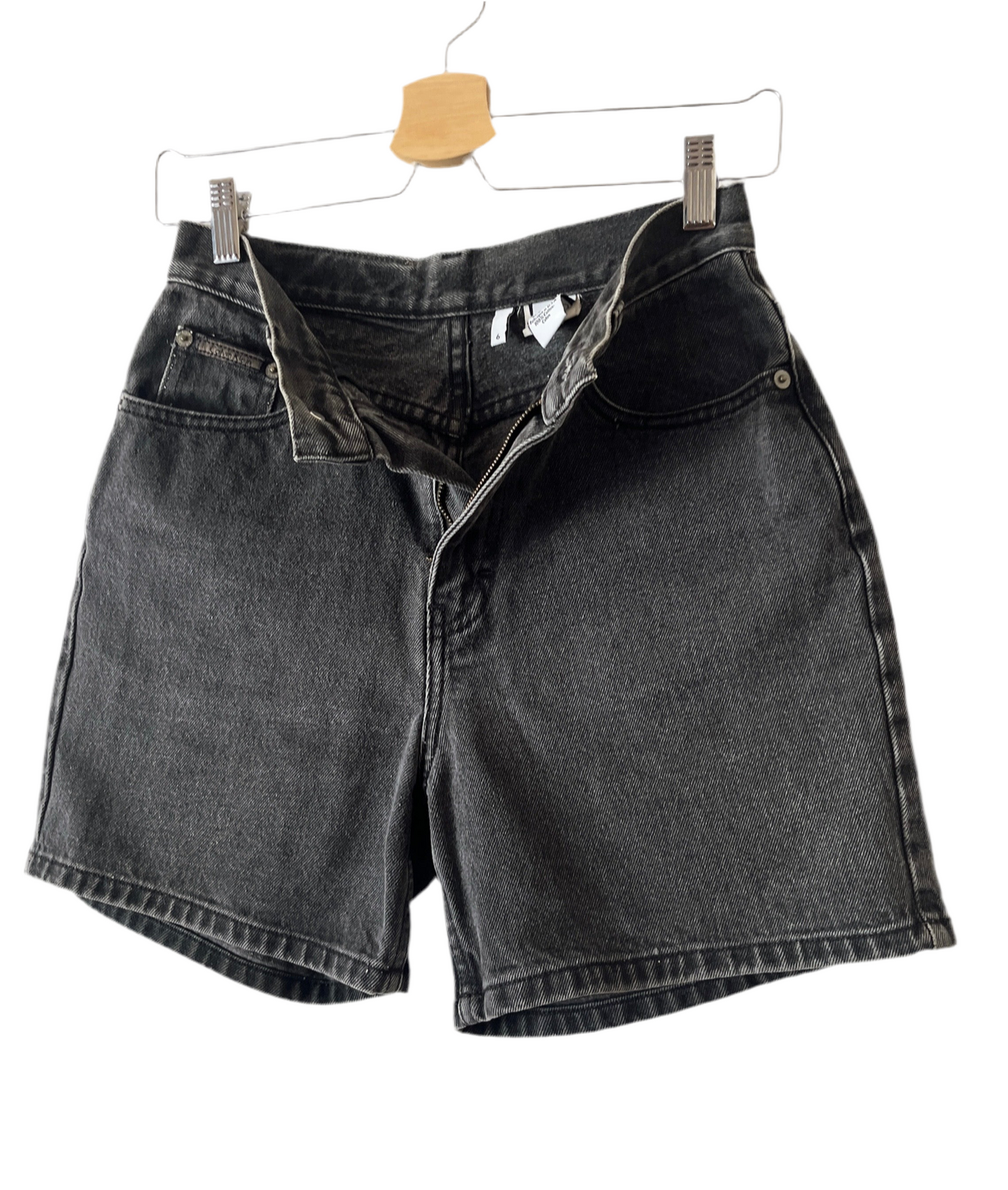 CK black denim shorts