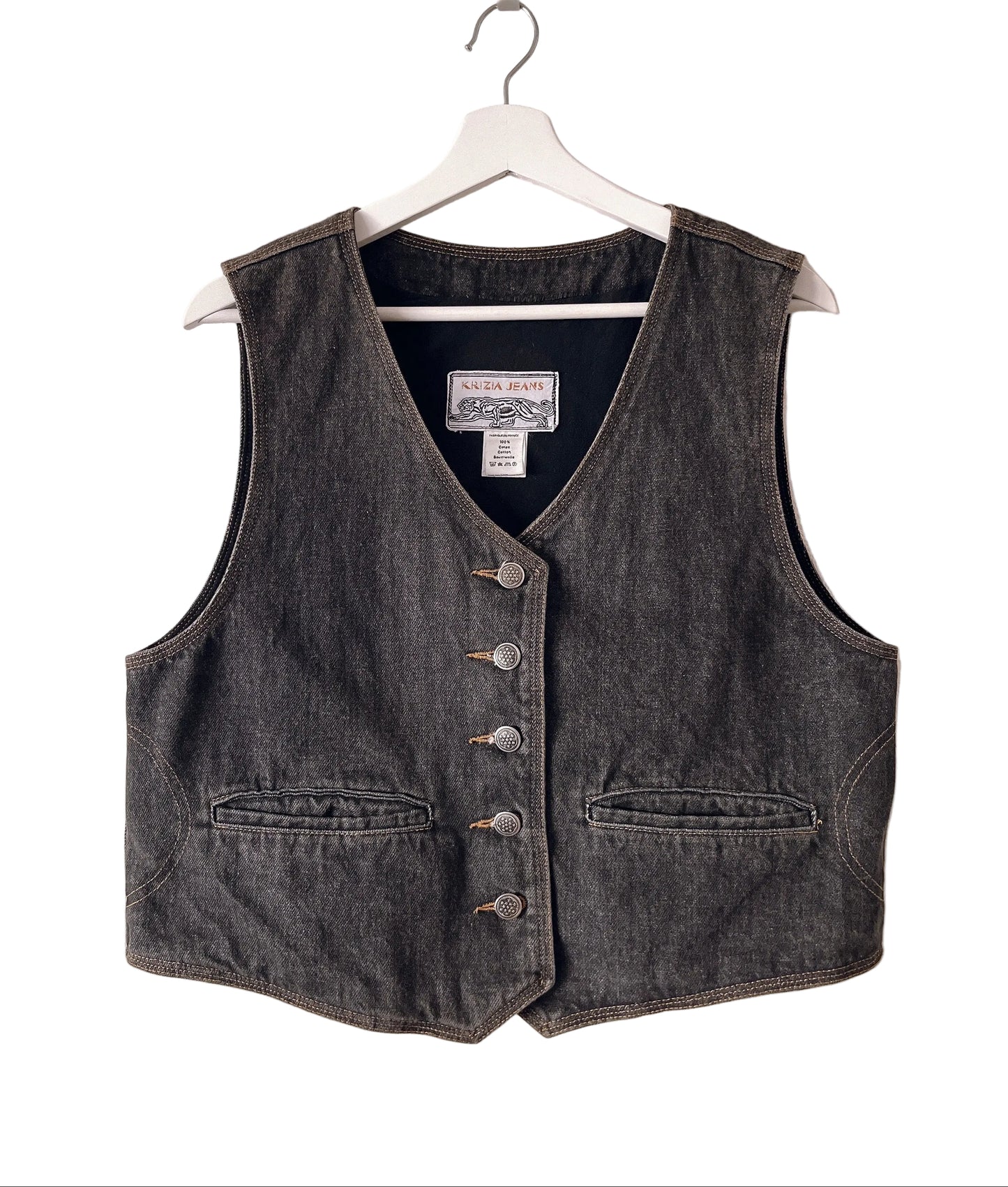 KRIZIA black denim vest