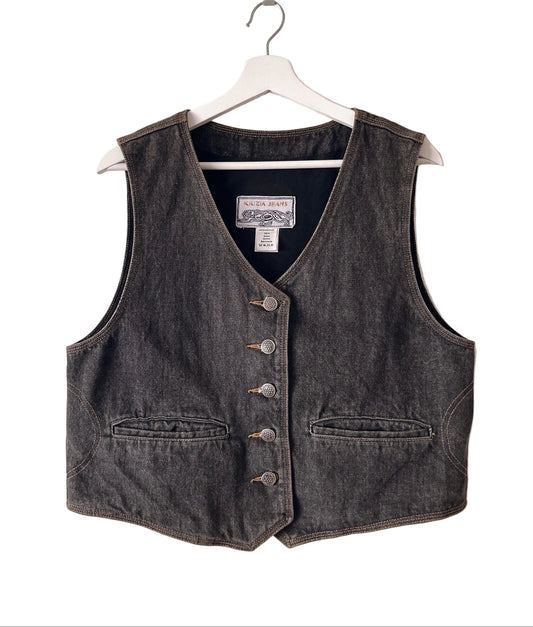 KRIZIA black denim vest