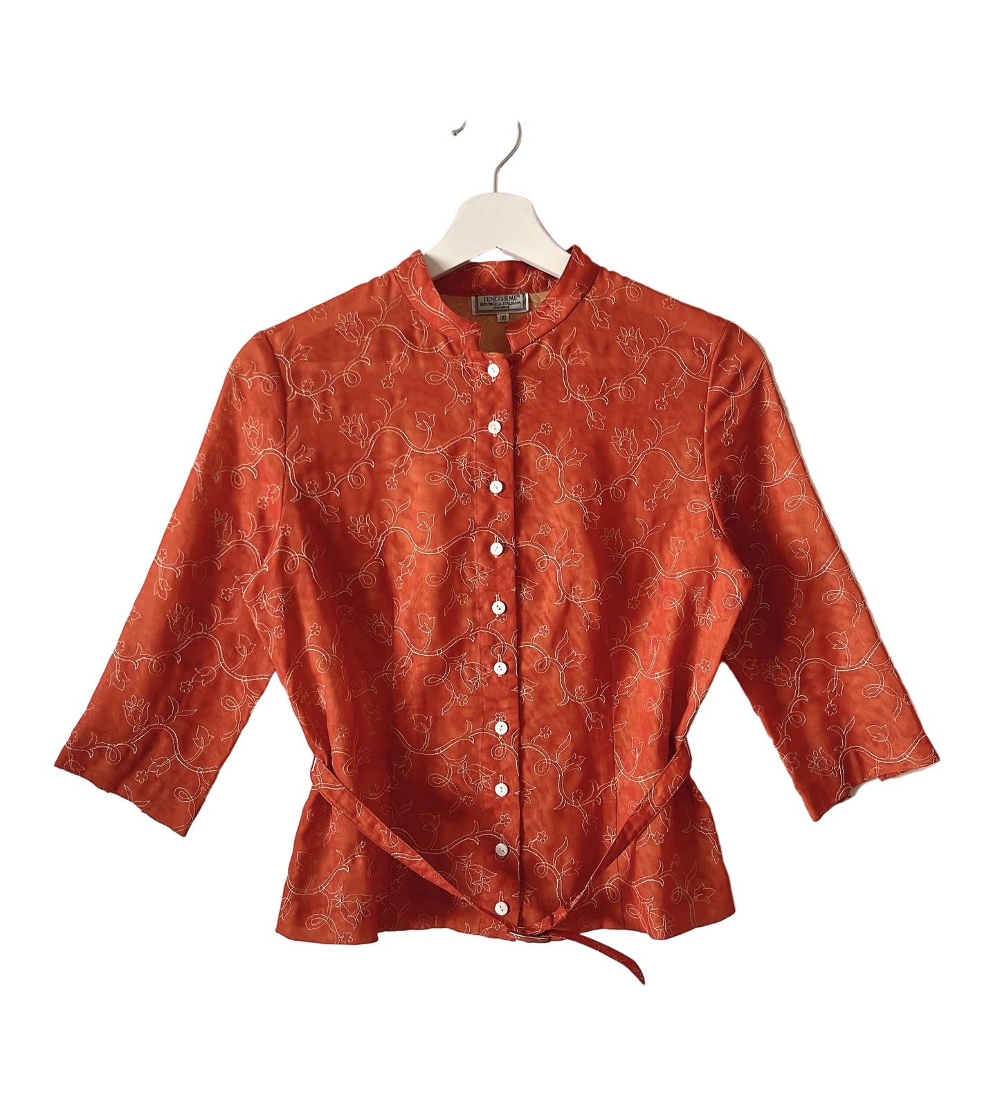 FENDISSIME emboidery belt shirt