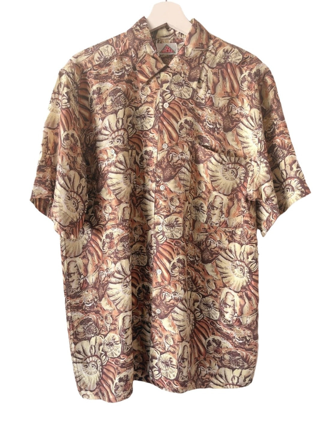 80s vintage shell motif silk shirt