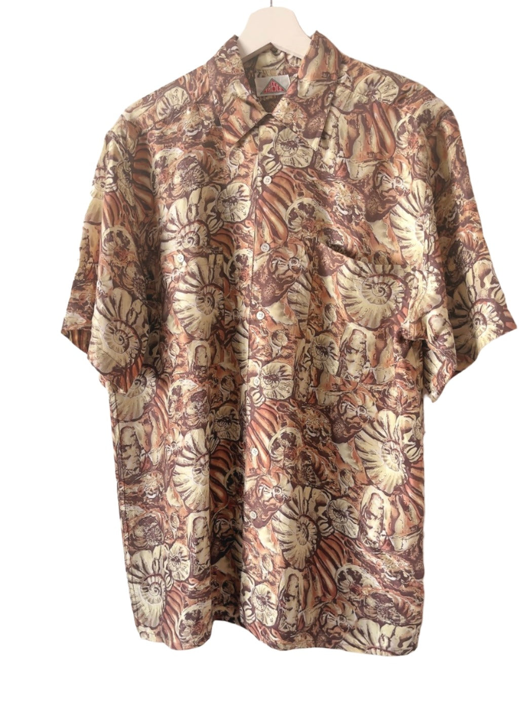 80s vintage shell motif silk shirt