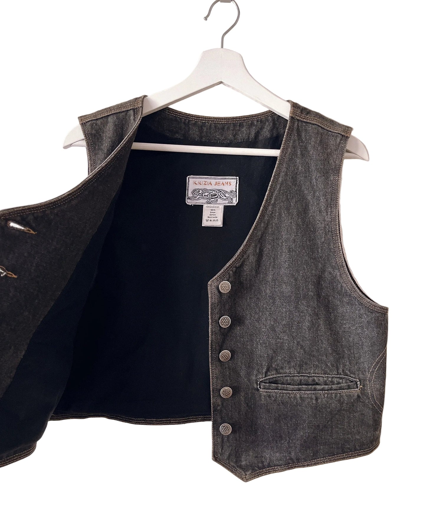 KRIZIA black denim vest