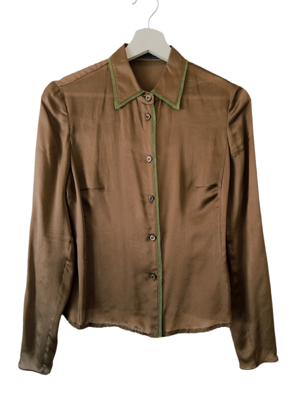 PRADA brown × khaki silk skirt