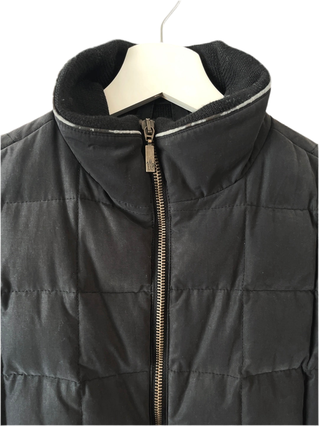 MONCLER matte black down jacket